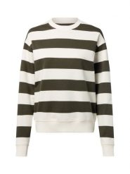 Marie Lund Bluza damska Kobiety Bawełna zielony|biały w paski, XL. Białe bluzy Marie Lund, xl, bez wzorów, z bawełny, bez ramiączek, bez kaptura. Za 199.95 zł.