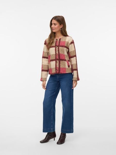 Vero Moda Kurtka pluszowa w kolorze beżowo-jasnoróżowym rozmiar: S. Brązowe kurtki Vero Moda, s, bez wzorów, z materiału, bez kaptura. Za 161.73 zł.