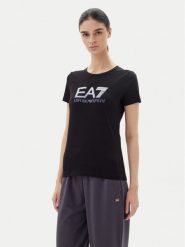 EA7 Emporio Armani T-Shirt 7W000183 AF10373 UC001 Czarny Regular Fit. Czarne t-shirty EA7 Emporio Armani, xxl, bez wzorów, z bawełny, bez kołnierzyka, bez ramiączek. Za 289.99 zł.