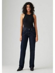 Levi's Dżinsy - Comfort fit - w kolorze granatowym rozmiar: W29/L30. Niebieskie jeansy Levi's, l, z aplikacjami, klasyczne, z podwyższonym stanem. Za 276.71 zł.