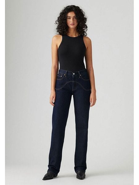 Levi's Dżinsy - Comfort fit - w kolorze granatowym rozmiar: W28/L32. Niebieskie jeansy Levi's, l, z aplikacjami, klasyczne, z podwyższonym stanem. Za 281.10 zł.