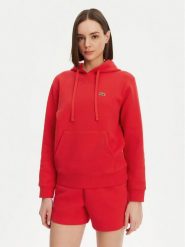 Lacoste Bluza SF8346 Czerwony Regular Fit. Czerwone bluzy Lacoste, bez wzorów, z syntetyku, bez kaptura. Za 399.99 zł.