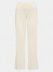 Gina Tricot Spodnie materiałowe Wide slit trousers 19421 Beżowy Regular Fit. Brązowe spodnie materiałowe Gina Tricot, bez wzorów, z materiału. Za 139.99 zł.