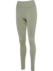 Damskie legginsy Hummel HIIT. Zielone legginsy Hummel, bez wzorów, z materiału, sportowe. Za 157.50 zł.