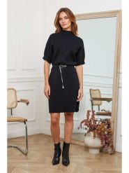 Joséfine Sukienka dzianinowa "Beka" w kolorze czarnym rozmiar: L. Czarne sukienki Joséfine, na co dzień, l, bez wzorów, z dzianiny, bez kołnierzyka, bez ramiączek, midi, proste. Za 202.95 zł.