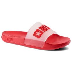 Klapki damskie Big Star, wsuwane i na płaskiej podeszwie, czerwone, FF274A202. Czerwone klapki BIG STAR, bez wzorów, z bawełny, retro, bez obcasa, na płaskiej podeszwie, bez zapięcia. Za 45.00 zł.