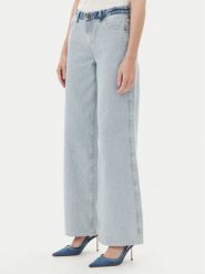 Guess Jeans Jeansy W5YA0Y D5M56 Niebieski Wide Leg. Niebieskie jeansy Guess Jeans, m, z aplikacjami, z bawełny. Za 439.00 zł.