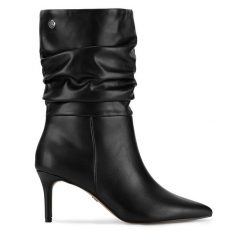 Botki Nine West. Czarne botki Nine West, bez wzorów, bez obcasa, na szpilce, bez zapięcia. Za 209.99 zł.