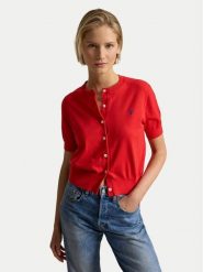 Polo Ralph Lauren Kardigan 211A12718002 Czerwony Regular Fit. Czerwone swetry Polo Ralph Lauren, xl, bez wzorów, z bawełny, bez ramiączek. Za 769.99 zł.