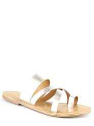 Manoukian shoes Skórzane japonki w kolorze srebrnym rozmiar: 37. Szare japonki Manoukian Shoes, bez wzorów, klasyczne. Za 74.46 zł.