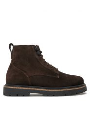 Birkenstock Botki Highwood Lace Mid W Leve 1028940 Brązowy. Brązowe botki Birkenstock, bez wzorów, ze skóry, bez obcasa, na płaskiej podeszwie, bez zapięcia. Za 469.99 zł.