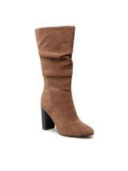 Jenny Fairy Kozaki LS5840-02 Brązowy. Brązowe kozaki Jenny Fairy, bez wzorów, z materiału, bez obcasa, na słupku, bez zapięcia. Za 99.99 zł.