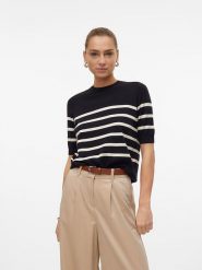 Vero Moda Sweter w kolorze czarno-kremowym rozmiar: XXL. Brązowe swetry Vero Moda, xxl, bez wzorów, ze splotem, bez ramiączek. Za 79.40 zł.