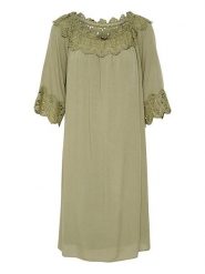 Cream Sukienka w kolorze khaki rozmiar: 34. Brązowe sukienki Cream, na co dzień, bez wzorów, z koronki, bez kołnierzyka, bez ramiączek, midi, proste. Za 100.75 zł.