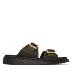 Klapki Dr. Martens. Brązowe klapki Dr Martens, bez wzorów, bez obcasa, bez zapięcia. Za 699.99 zł.