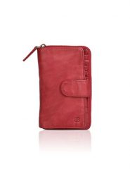 Bellicci Skórzany portfel "Collins" w kolorze czerwonym - 9 x 17 x 3 cm rozmiar: onesize. Czerwone portfele Bellicci, bez wzorów, z materiału. Za 113.99 zł.