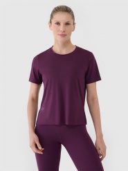 4F Koszulka treningowa oversize szybkoschnąca damska - fioletowa XXL. Fioletowe t-shirty sportowe 4f, xs, bez wzorów, z dzianiny, bez ramiączek, na fitness i siłownię. Za 79.99 zł.