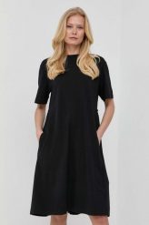 Max Mara Leisure sukienka kolor czarny midi oversize. Czarne sukienki Max Mara Leisure, l, bez wzorów, z dzianiny, bez kołnierzyka, bez ramiączek, midi, oversize. Za 689.99 zł.