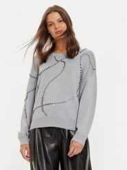Liu Jo Sweter WF4174 MS49I Szary Regular Fit. Szare swetry Liu Jo, xs, bez wzorów, z wiskozy, bez ramiączek. Za 369.99 zł.