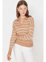 Trendyol Sweter w kolorze jasnobrązowym rozmiar: L. Brązowe swetry Trendyol, l, bez wzorów, bez ramiączek. Za 86.99 zł.