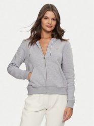 Guess Jeans Bluza W4YQ03 KC811 Szary Regular Fit. Szare bluzy Guess Jeans, s, z aplikacjami, z bawełny, bez kaptura. Za 299.99 zł.