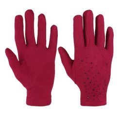 Bordowe Eleganckie Rękawiczki Damskie Moraj. Czerwone rękawiczki Moraj, bez wzorów, z materiału, eleganckie. Za 31.99 zł.
