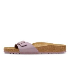 Kapcie Birkenstock Madrid Birkibuc Damskie. Fioletowe kapcie Birkenstock, bez wzorów, z materiału. Za 506.25 zł.