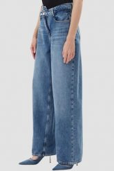 GUESS Niebieskie jeansy damskie z szeroką nogawką, Rozmiar XS. Niebieskie jeansy Guess, xs, z aplikacjami, z denimu, klasyczne, z podwyższonym stanem. Za 669.99 zł.