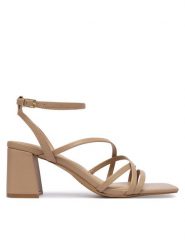 Aldo Sandały Esther 14039513 Beżowy. Brązowe sandały Aldo, bez wzorów, ze skóry, bez obcasa, na słupku, bez zapięcia. Za 359.99 zł.