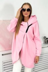 Bluza z krótkim suwakiem pudrowy róż. Czerwone bluzy KESI, l, bez wzorów, z bawełny, bez ramiączek, bez kaptura. Za 355.46 zł.