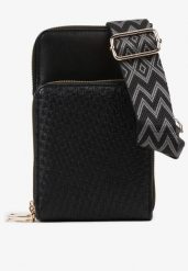 Czarna Dwukomorowa Torebka w Stylu Etui Virseki. Czarne torebki klasyczne Renee, bez wzorów, z jeansu, biznesowe, bez dodatków. W wyprzedaży za 47.99 zł.