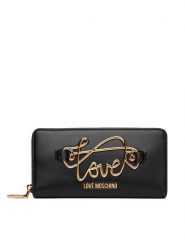 LOVE MOSCHINO Duży Portfel Damski JC5733PP0MKG0000 Czarny. Czarne portfele Love Moschino, bez wzorów, ze skóry. Za 539.99 zł.