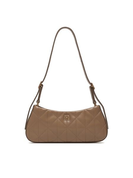 Calvin Klein Torebka Quilted Sm Shoulder Bag LV04F3327G Beżowy. Brązowe torebki klasyczne Calvin Klein, bez wzorów, ze skóry, bez dodatków. Za 489.99 zł.