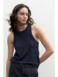 Ecoalf Top w kolorze granatowym rozmiar: XS. Niebieskie topy Ecoalf, xs, bez wzorów, z bawełny, bez kołnierzyka, bez ramiączek. Za 53.17 zł.