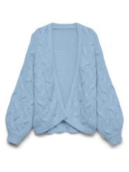 Vero Moda Kardigan w kolorze błękitnym rozmiar: XL. Niebieskie swetry Vero Moda, xl, bez wzorów, ze splotem, bez ramiączek. Za 144.95 zł.