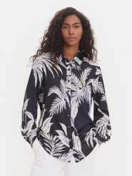 Guess Koszula W5YH03 WF1T2 Czarny Regular Fit. Czarne koszule Guess, xs, z aplikacjami, z syntetyku, bez kołnierzyka, bez ramiączek. Za 289.99 zł.