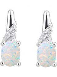 Revoni Złote kolczyki-wkrętki z diamentami i opalami rozmiar: onesize. Szare kolczyki Revoni, z diamentem, złote. Za 968.45 zł.