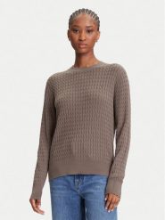 Tommy Hilfiger Sweter Fine WW0WW44993 Brązowy Regular Fit. Brązowe swetry Tommy Hilfiger, m, bez wzorów, z bawełny, bez ramiączek. Za 559.99 zł.