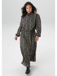 Aniston Sukienka w kolorze czarno-brązowym rozmiar: 48. Czarne sukienki Aniston, bez wzorów, z wiskozy, bez kołnierzyka, bez ramiączek, maxi. Za 126.95 zł.