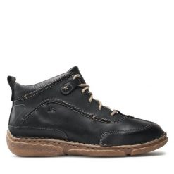 Botki Josef Seibel. Czarne botki Josef Seibel, bez wzorów, bez obcasa, na płaskiej podeszwie, bez zapięcia. Za 359.99 zł.
