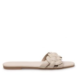 Klapki JENNY. Brązowe klapki Jenny, bez wzorów, bez obcasa, bez zapięcia. Za 59.99 zł.