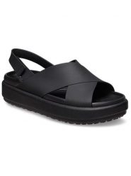 Crocs Sandały "Brooklyn Luxe" w kolorze czarnym rozmiar: 34/35. Czarne sandały Crocs, bez wzorów, klasyczne, z otwartym noskiem, bez obcasa, bez zapięcia. Za 139.54 zł.