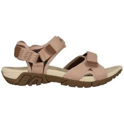 Sandały damskie Whistler Rossano. Brązowe sandały WHISTLER, bez wzorów, z materiału, eleganckie, bez obcasa, bez zapięcia. Za 245.00 zł.
