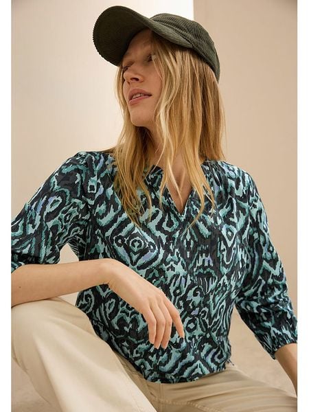 Cecil Bluzka w kolorze błękitnym rozmiar: XL. Niebieskie bluzki Cecil, xl, bez wzorów, z bawełny, bez kołnierzyka, bez ramiączek. Za 61.17 zł.