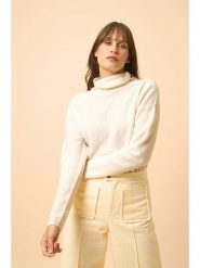 Just Cashmere Kaszmirowy sweter "Blantyre" w kolorze kremowym rozmiar: S. Brązowe swetry Just Cashmere, s, bez wzorów, z kaszmiru, bez ramiączek. Za 483.45 zł.