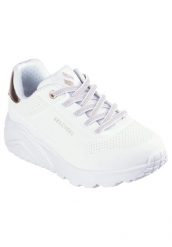 Buty SKECHERS UNO LITE-METALLIC MO Biały. Białe buty trekkingowe Skechers, z materiału, bez zapięcia. Za 392.00 zł.