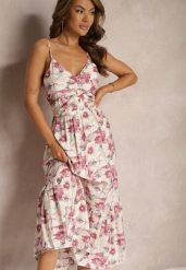 Jasnofioletowa Rozkloszowana Sukienka na Ramiączkach z Rozcięciami Ozdobiona Guzikami Dimline. Brązowe sukienki Renee, na co dzień, l, bez wzorów, eleganckie, bez kołnierzyka, bez ramiączek, maxi, rozkloszowane. W wyprzedaży za 91.99 zł.