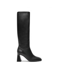 Pollini Kozaki SA26027C1LTD0000 Czarny. Czarne kozaki Pollini, bez wzorów, ze skóry, bez obcasa, na słupku, bez zapięcia. Za 2,599.00 zł.
