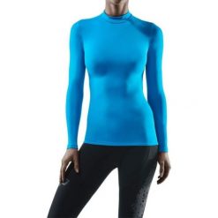 Koszulka sportowa do biegania z długim rękawem zimowa CEP Wingtech damska. Niebieskie t-shirty sportowe CEP, s, bez wzorów, bez ramiączek, do biegania. Za 260.00 zł.
