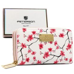 Portfel w kwiaty Peterson PTN 007-F8 wzór 2. Portfele Peterson, bez wzorów, ze skóry ekologicznej. Za 68.99 zł.